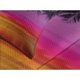 thumbnail image 4 of Ambesonne Tropical Quilted Bedspread Set 3 Pcs, Palm Shadow at Sunset, King Size, Purple Orange Black, 4 of 5