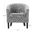thumbnail image 6 of BELLEZE Accent Arm Club Chairs in Linen Fabric Set of 2 - Highland (White & Gray), 6 of 7