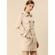 thumbnail image 4 of Chaqueta de gabardina de gamuza Sintética Allegra K Doble Botonadura con Solapa con Muesca Albaricoque S, 4 of 6