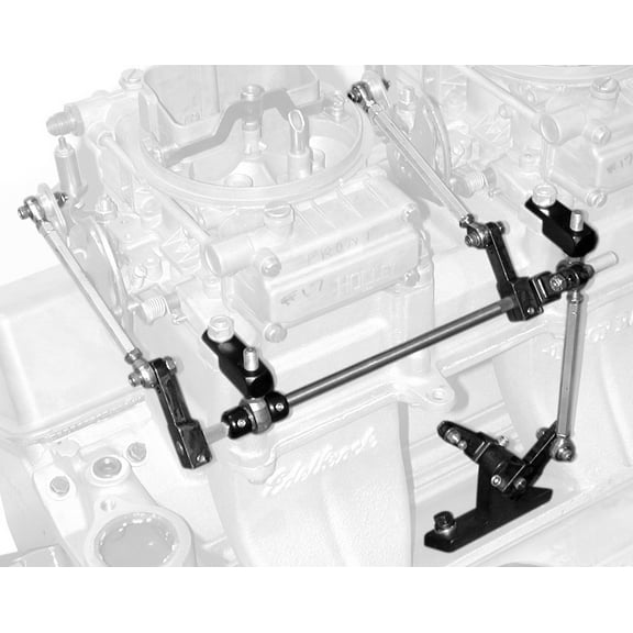 Edelbrock 7071 Throttle Linkage; For Sideways Mounted Carburetors; Fits Victor Ram Series And Street Tunnel Series;