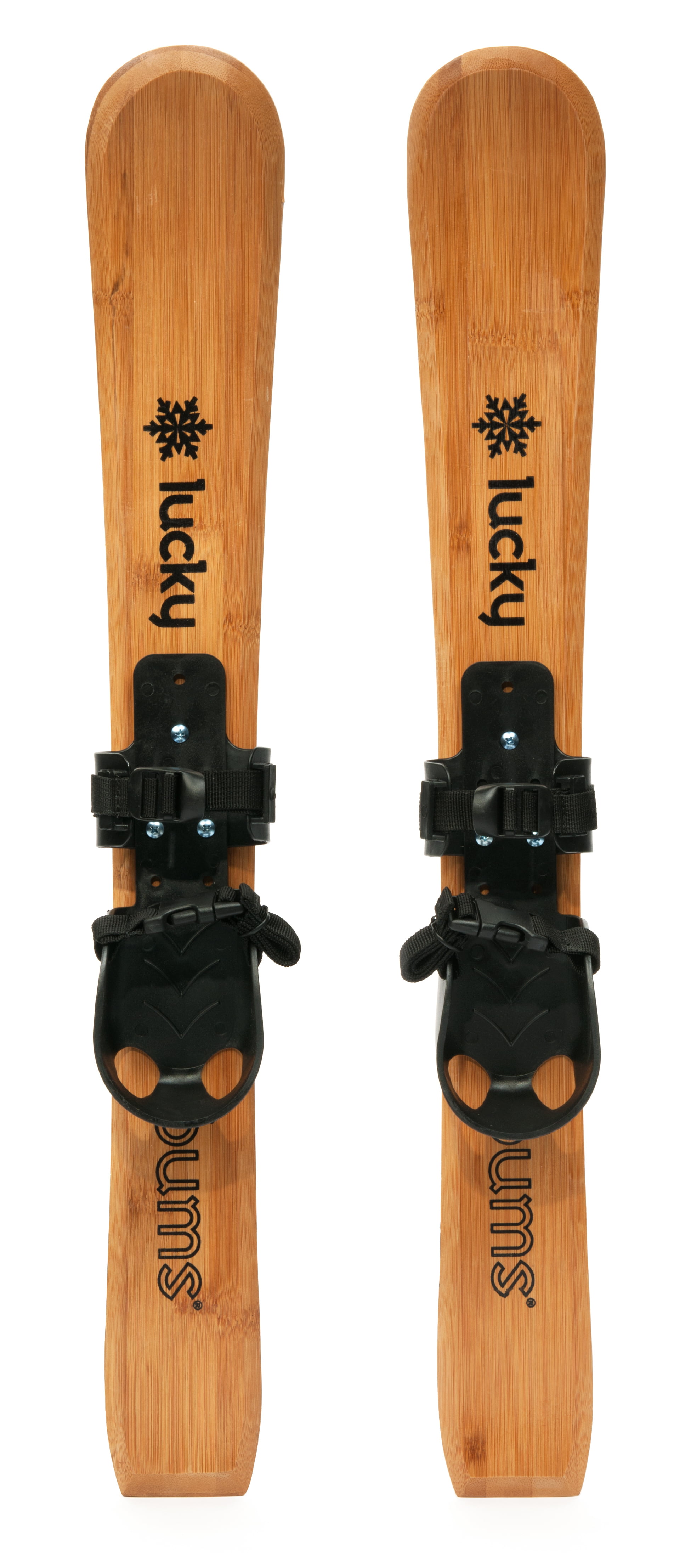 Lucky Bums Wooden Heirloom Skis With Bindings 