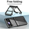 thumbnail image 2 of for Samsung Galaxy Z Flip 3 Transparent Case, Electroplated Transparent Plating PC Crystal Clear Phone Case for Samsung Galaxy Z Flip 3, Slim Case with Hinge Protection, Black, 2 of 6
