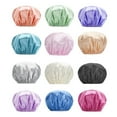 thumbnail image 7 of Reusable Shower Caps for Long Hair Women,Double Layers Sumptuous Silky Satin 100% Waterproof Shower Cap, 7 of 7