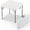 White, variant on 34" Square Foldable Table with Built in Handle & Steel Legs | Heavy Duty Portable | Perfect for Party, Dining, Wedding, Events, Picnic Indoor, Outdoor, Camping, Utility, Temporary