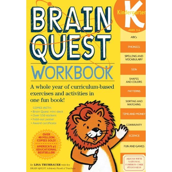 Pre-Owned Brain Quest Workbook: Kindergarten [With Stickers] (Paperback) 0761149120 9780761149125