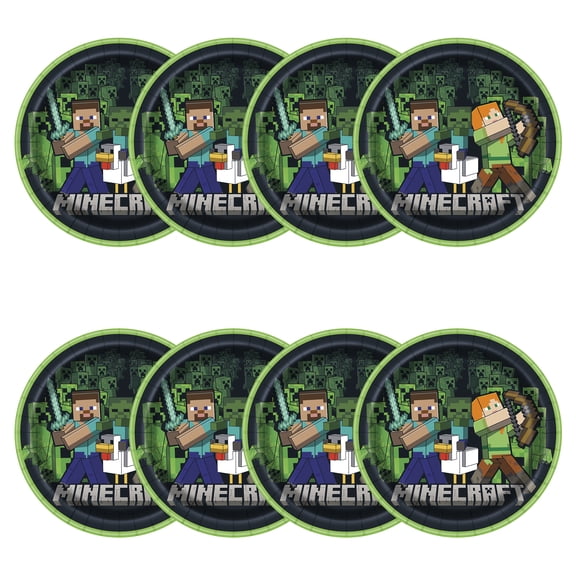 Minecraft 8ct 8.5in Multicolor Dinner Paper Plates