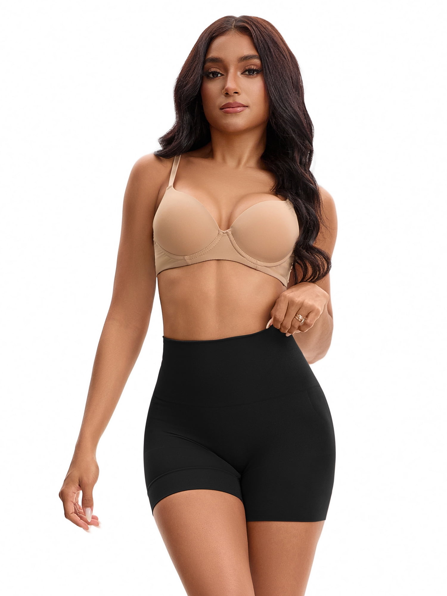 Unique Bargains High Waisted Seamless Control Panties XL Black