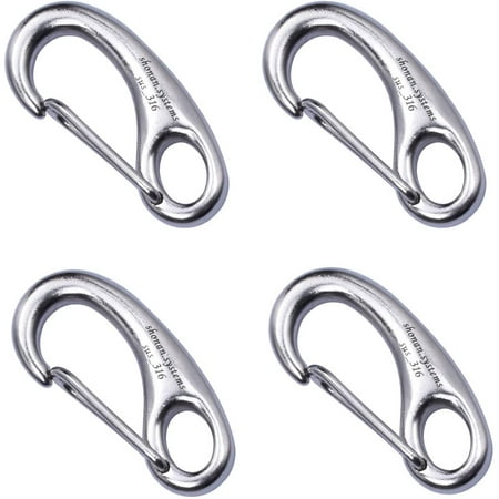 2 Inch Carabiner Clips, 4 Pack Flag Pole Clips, Stainless Steel 316 ...