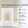thumbnail image 4 of Hyper Tough White Impact-Resistant Thermoplastic Mid-Size Rocker Wallplate with Color-Matched Screws, 4 of 7