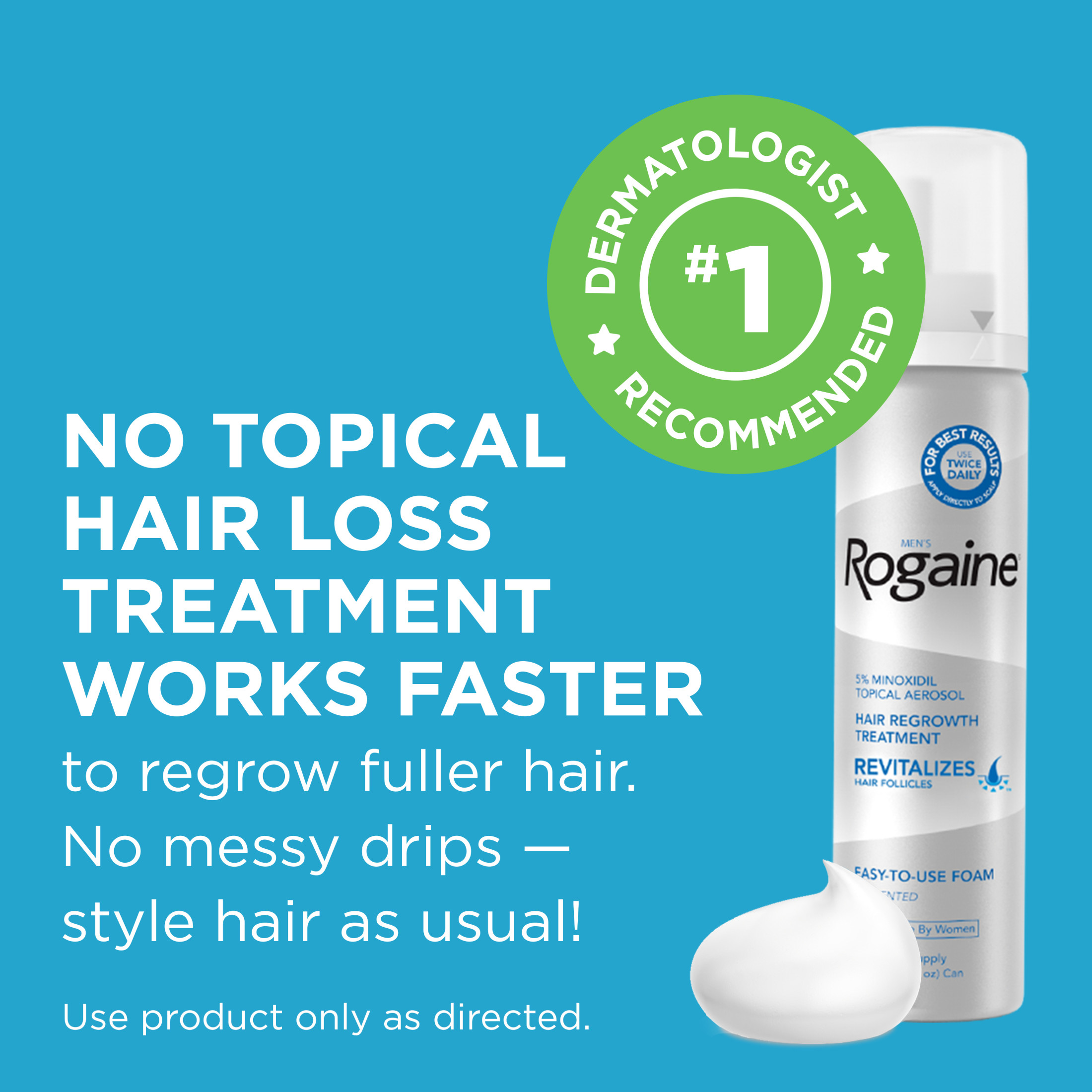 Men's Rogaine 5% Minoxidil Foam for Hair Regrowth, 3-month Supply - image 2 of 19