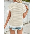 thumbnail image 2 of Cap Sleeve Tops for Women Striped Sweater Vest Casual Crew Neck Loose Knitted Lightweight Trendy Vest Pullover Sweater Tops Alsol Lamesa, 2 of 6