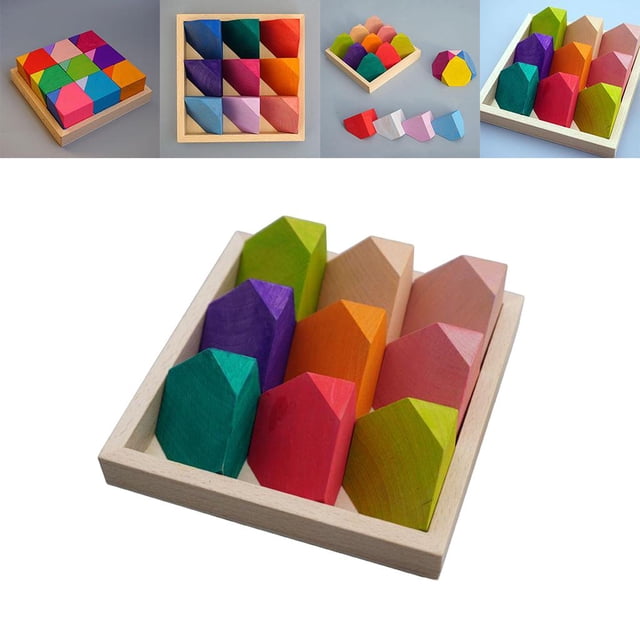 Bloques de construcción de educativos Montessori juguetes apilables bloques de polígono Salvador Bloques de construcción de polígono