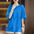 thumbnail image 3 of Hvot&aat Women's Casual Oversized T-Shirts Basic Crewneck Short Sleeve Solid Color Top Beach Vacation Clothes, 3 of 4