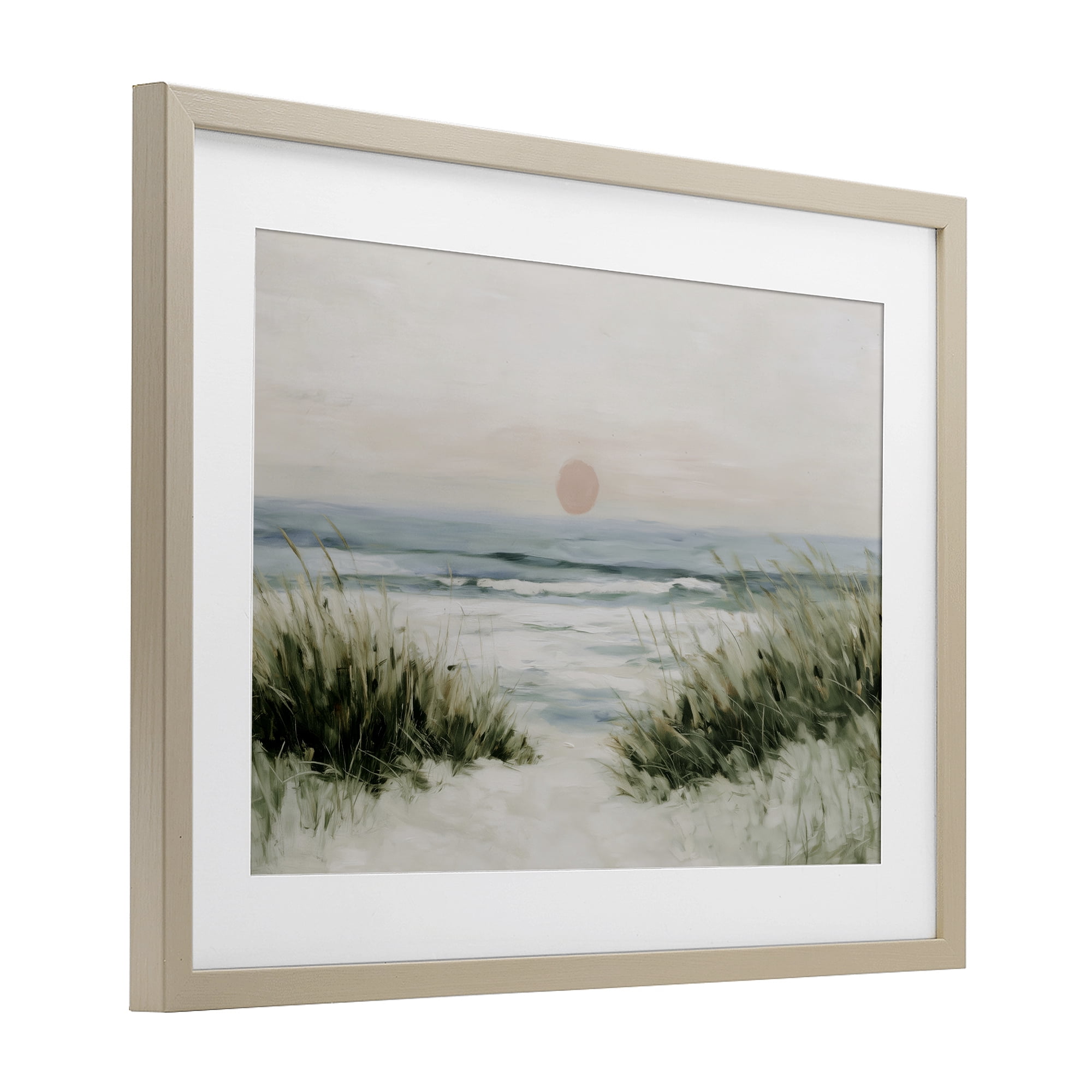 Stupell Industries Coastal Dunes with Wild Beach Grass Birch Framed Print Under Glass, design by Chromatic Storm Studio