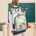 thumbnail image 7 of FORMRS Unisex School Backpack 17" Student Travel Bag with Laptop Compartment, Gray Marble Pattern, 7 of 7