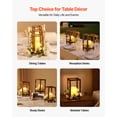 thumbnail image 6 of VEVOR 10 Set/30 Pcs Wooden Wedding Lantern Centerpiece, Includes 10 Wooden Lantern Candle Holder 10 Flameless LED Candle 10 Champagne Flower Wreath for Wedding Table Party Farmhouse Decor, Brown, 6 of 9