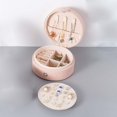thumbnail image 3 of Caja organizadora de joyas, estuche de exhibición resistente al agua con forro de terciopelo suave de cuero PU a prueba de polvo, para pendientes, pul , Rosado Salvador Dali Estuche organizador de joyas, 3 of 8