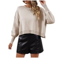 thumbnail image 2 of Lilgiuy Knit Sweater for Women Fashion Casual Color Long Sleeve Round-Neck Sweater for Party Club Birthday, 2 of 5