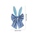 thumbnail image 3 of Cadancy Easter Decorations Bunny Ear Bows Plaid Front Door Hanging Ornaments Spring Home Decor Indoor Outdoor Wall Fireplace Mantel Easter Decoration(16x8 Inch), 3 of 6