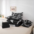 thumbnail image 6 of Homewish Wavy Spiral Stripes 7-Piece King Bedding,Aesthetic Artwork King Bed in a Bag,Gray,Black Reversible, 6 of 8