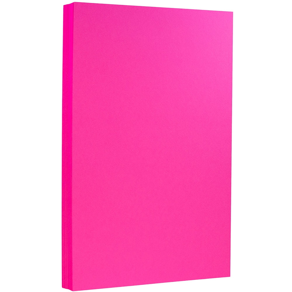 JAM Bright Legal Cardstock, 8.5x14, 250/Pack, 65lb Ultra Fuchsia Pink