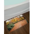 thumbnail image 2 of Nature Bath Mat, Autumn Forest with Deciduous Trees Fall Leaves in Faded Eco Image, Non-Slip Plush Mat Bathroom Kitchen Laundry Room Decor, 29.5 X 17.5 Inches, Marigold Amber Hunter Green, Ambesonne, 2 of 2
