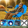 thumbnail image 4 of ﻿ SERABETTO Oversized Heated Rocking Camping Chair,Supports 400 lbs, 3 Heat Levels Heated, Cup Holder, 600D Oxford, for Winter Outdoor,blue, 4 of 6