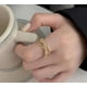 thumbnail image 2 of Anillo de oro retorcido con diamantes de imitación, anillo con forma geométrica, diamantes de imitación, ajustable, líneas doradas, anillo minimalista, regalo para ella, 2 of 7