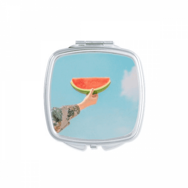 Bleu Ciel Pastèque Science Nature Paysage Miroir Portable Poche Compact Maquillage Double Face Verre