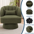 thumbnail image 5 of GARVEE 360° Swivel Barrel Chair,Modern Barrel Teddy Fabric Accent Chair with Curved Back,Plush Cushion & Armrests for Living Room, Bedroom,Green, 5 of 7