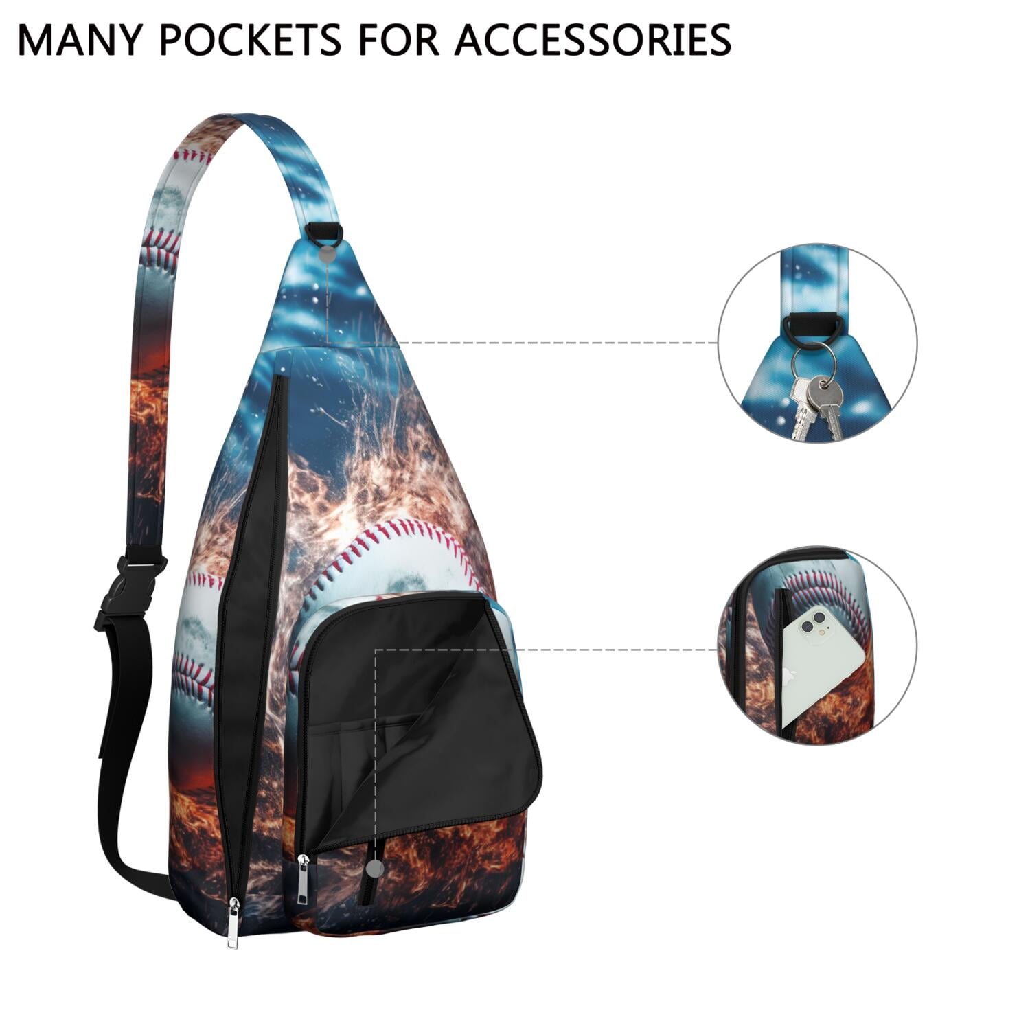 Athletic Journey Sling Backpack - Water-resistant Shoulder Bag for Baseball, Soccer & Competition Gear