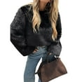 thumbnail image 3 of Women's Cropped Faux Fur Jacket Fashion Long Sleeve Casual Short Coat with Zipper, 3 of 8
