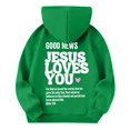 thumbnail image 5 of Xyxonk Jesus Loves You Hoodie for Kids Fall Winter Fashion Hoodies 2025 Preppy Letter Print Long Sleeves Pullover with Pockets Cute Clothes 3-16 Years Green, 5 of 7