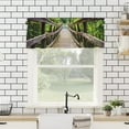 thumbnail image 5 of Window Valances Thermal Insulated Rod Pocket Curtains, Forest Retro Wooden Bridge Green Nature Path Scenery Window Treatments Valance, Privacy Tier Drapes for Living Room Bedroom, 54x18in,1 Panel, 5 of 5