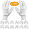 thumbnail image 1 of Para manos secas y eczema, paquete de 24 guantes de trabajo de algodón blanco Jewelry Check, 1 of 5