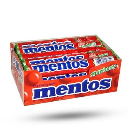 Mentos Strawberry Chewy Mint Candy, 1.32 Oz, 15 Pieces