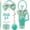 Cyan, variant on PTSPLLMY Grey Bling Cup Accessories Set for Stanley 24/30/40oz, Rhinestone Boot | Bow straw topper set with pearl strap and charms, perfect for cute girly tumbler decoration and gifting