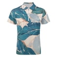 thumbnail image 4 of Marble Texture Men Zipper T-shirt Summer Casual Short Sleeve T-shirt Top, 4 of 7