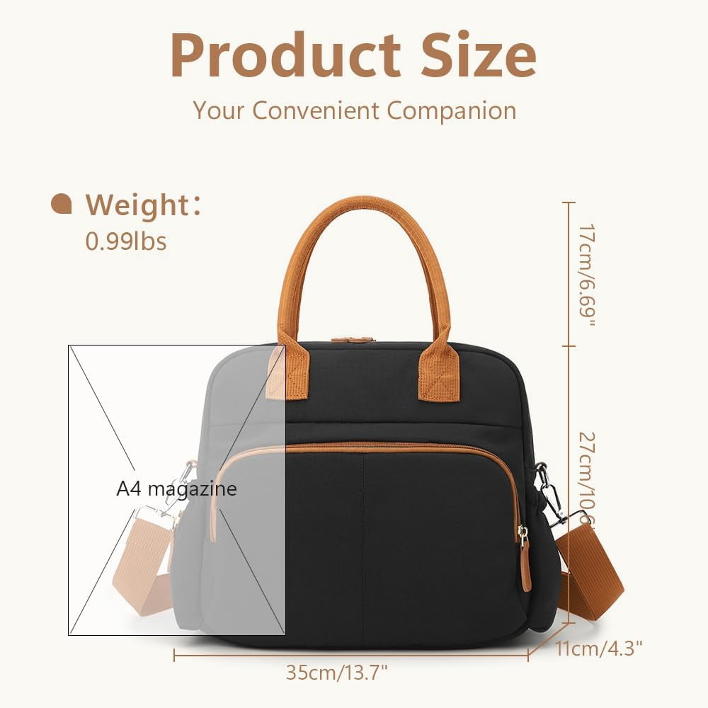 Sunyuer Diaper Bag Tote, Travel Stylish Mommy Bag with Stroller Clips, Large Capacity Hospital Bag for Labor and Delivery