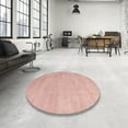 thumbnail image 4 of Ahgly Company Machine Washable Indoor Square Abstract LightCoral Pink Area Rugs, 4' Square, 4 of 7