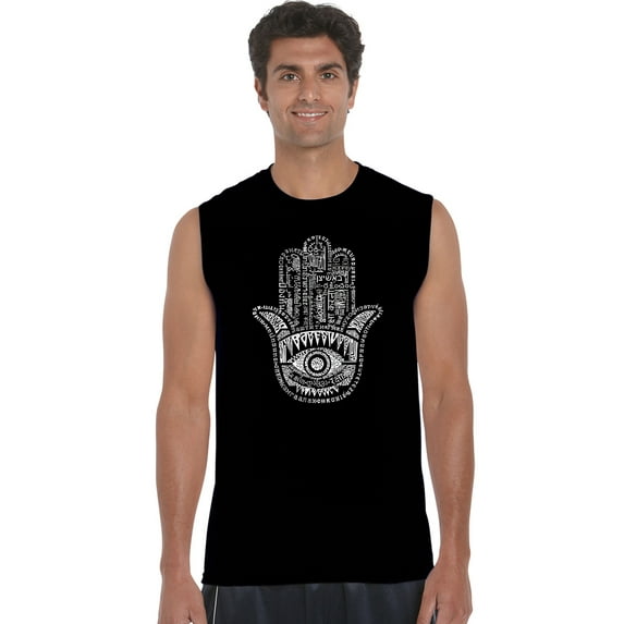 LA Pop Art Men's Word Art Sleeveless T-shirt - Hamsa