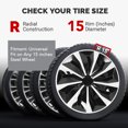 thumbnail image 4 of Cover 4Pcs 15 Inch Wheel Hub Cap Impact Proof Snap On ABS R15 Hubcap Wheels Rim Covers Universal for Cars Trucks SUV, 4 of 7