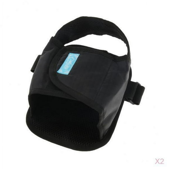 2 Pieces Wheelchair Safety Fixed Shoes, Wheelchair Footrest Restraint Shoes With Adjustable Strap For Men Women, Anti Slip - Black