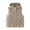 Khaki, variant on Hooded Quilted Vest for Women Casual Sleeveless Short Jackets Full Zip Stand Neck Puffer Gilet Solid Coats Brown M