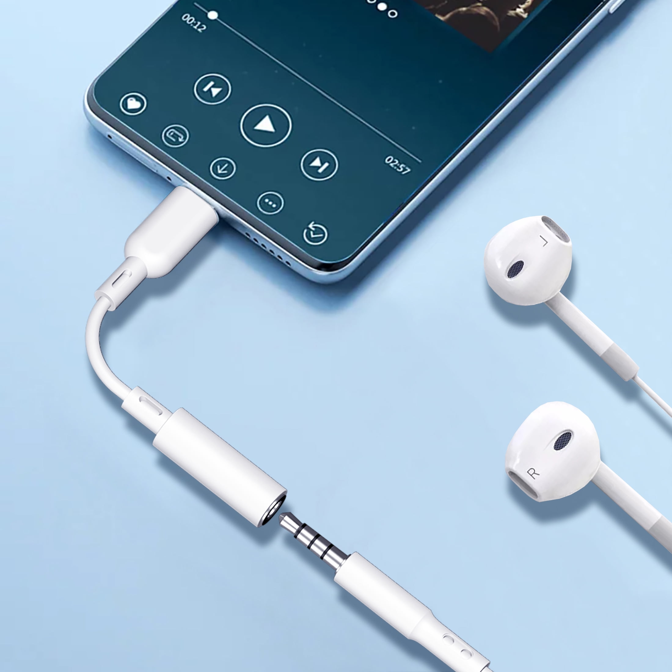 Apple Mfi Certified 1 Pack Lightning to 3.5 mm Headphone Jack Adapter for iPhone, White
