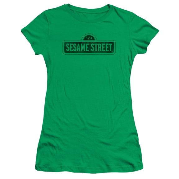 Sesame Street - One Color Dark - Juniors Teen Girls Cap Sleeve Shirt - Medium