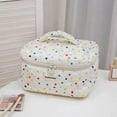 thumbnail image 6 of Makeup Bags and Organizers,Toiletry Bags for Traveling Women,Makeup Bag,Cotton Quilted Makeup Bag,Travel Makeup Bag Aesthetics,Cute Girl Bear Multicolored Dots Cosmetic Bag,Makeup Bag for Women Girls, 6 of 9