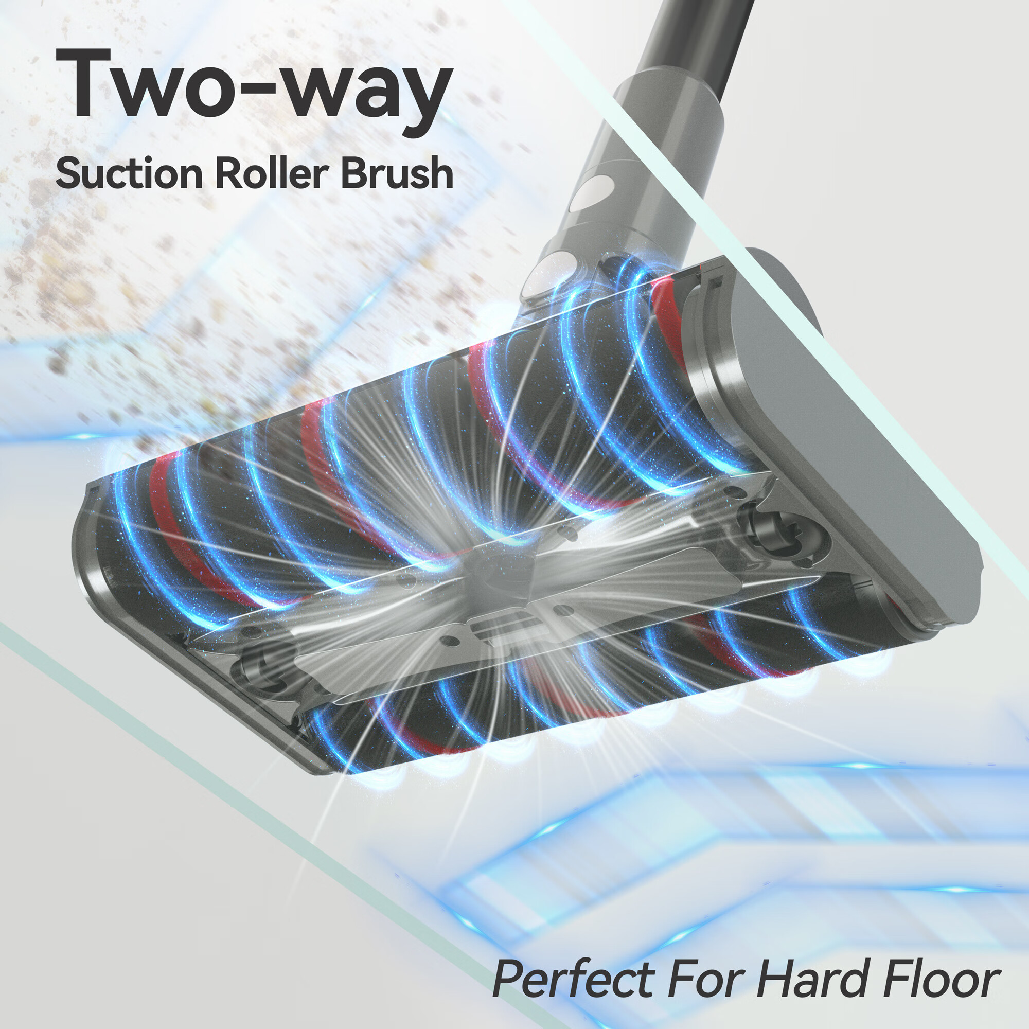 UMLo Stick Vacuum Cleaner, 22KPa Strong Suction, Directional Soft Roller Cleaner Head, 40-Min Runtime for Vacuuming