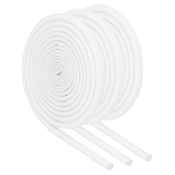 3Pcs Wire Insulation Braid  Fire Sleeve,3.28Ft-2.5mm ID White, High Temp Silicone Coated Fiberglass Sleeving