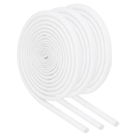 3Pcs Wire Insulation Braid Fire Sleeve 3.28Ft-2.5mm ID White High Temp Silicone Coated Fiberglass Sleeving